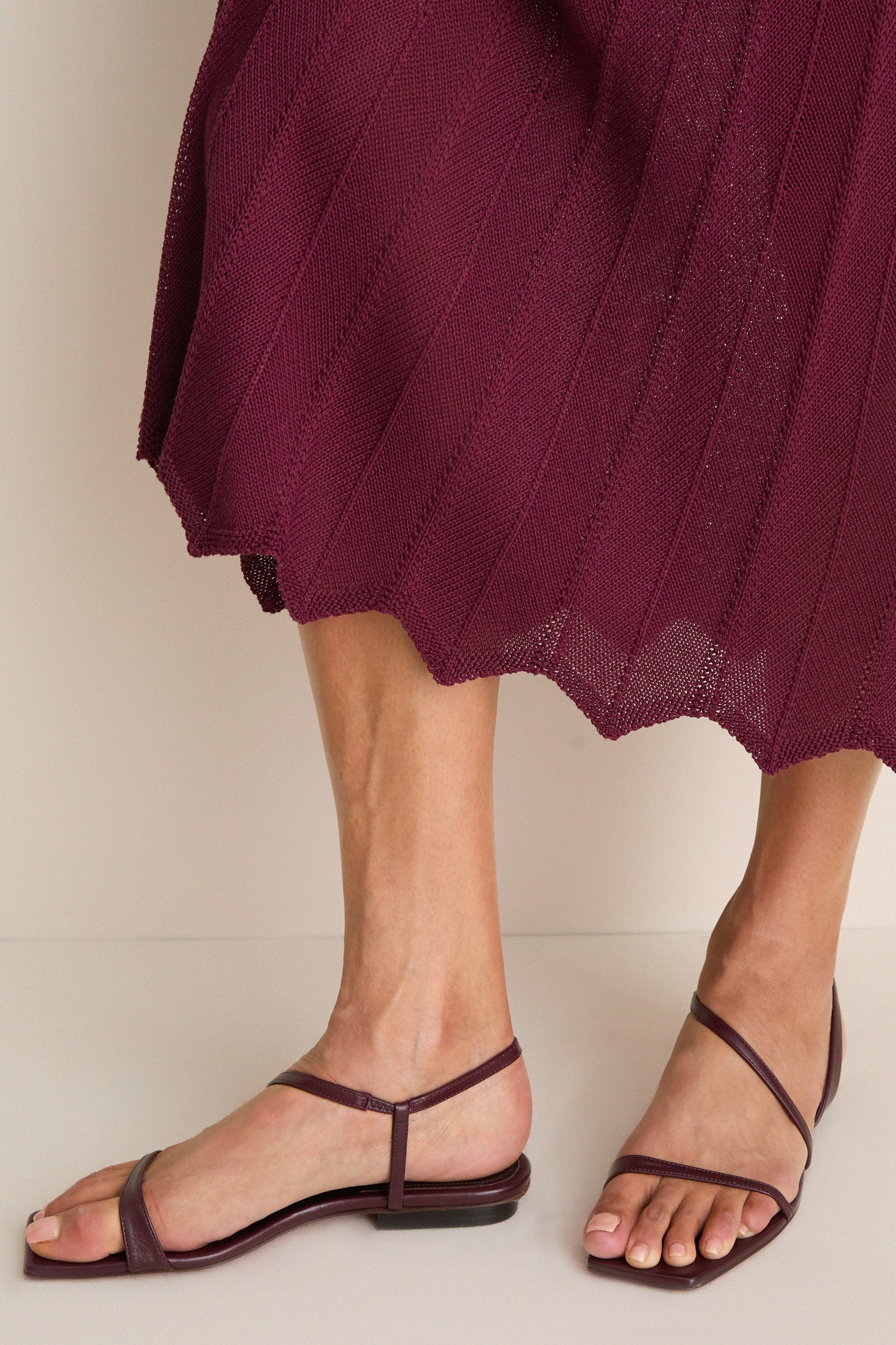 Wine Knit Sleeveless Solange Dress