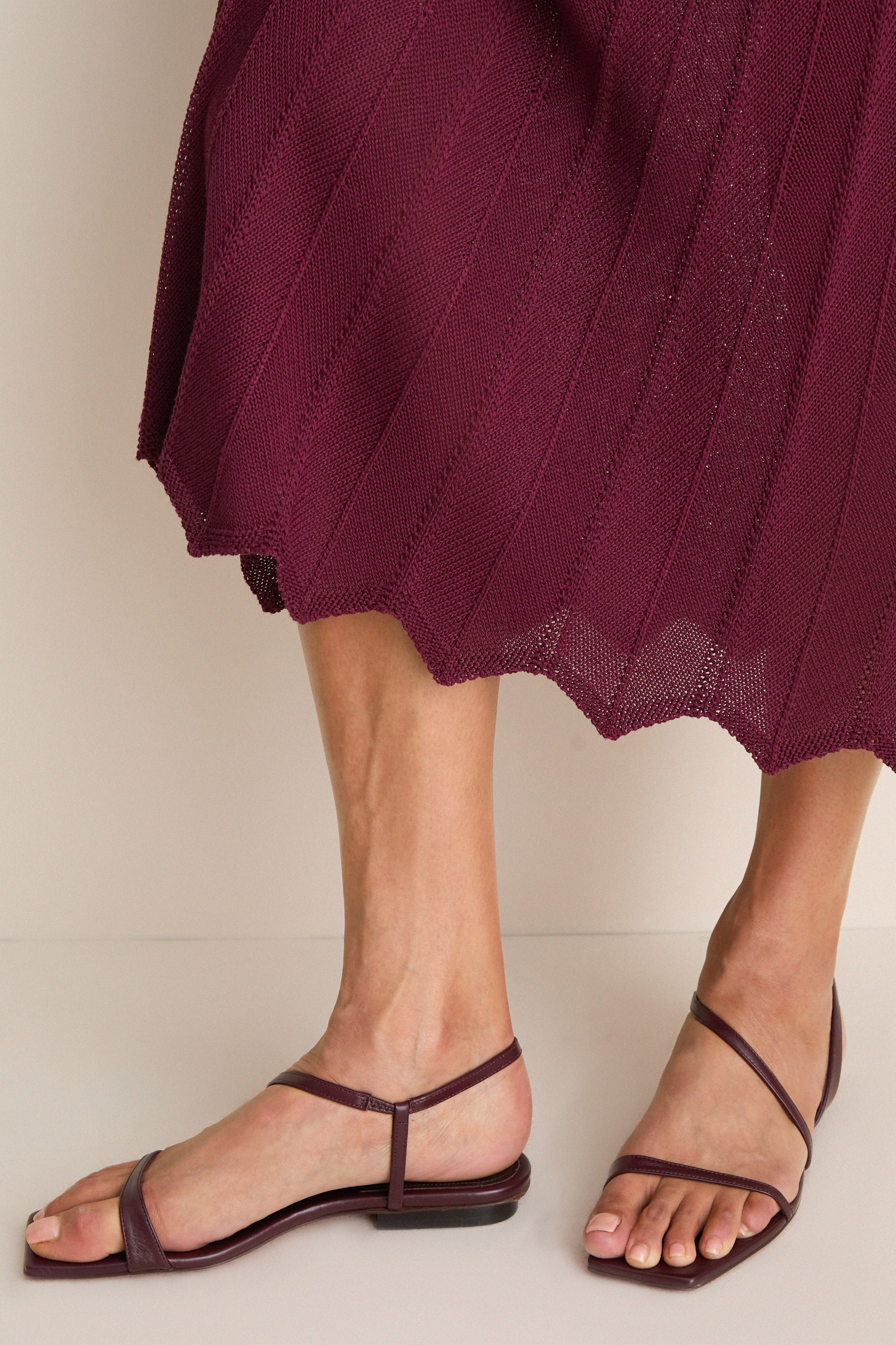 Wine Knit Sleeveless Solange Dress