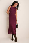 Wine Knit Sleeveless Solange Dress