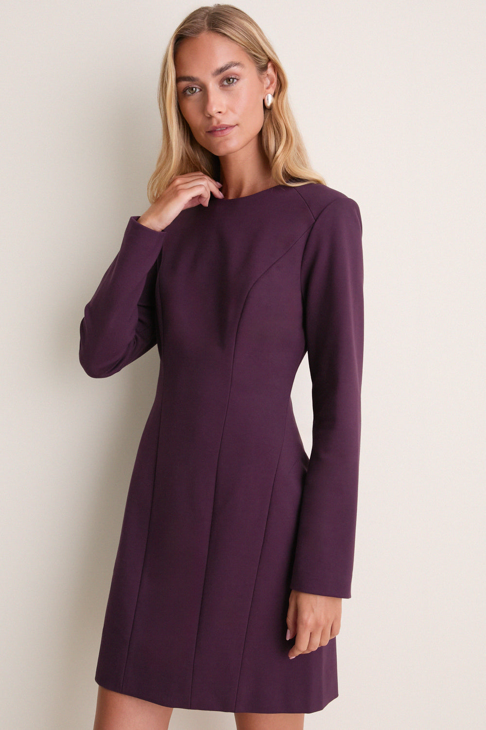 Plum Ponte Risley Dress