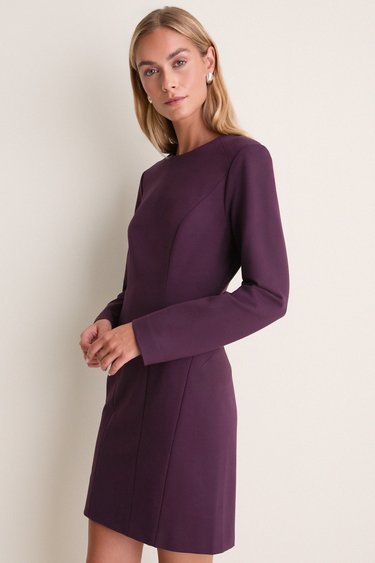Plum Ponte Risley Dress