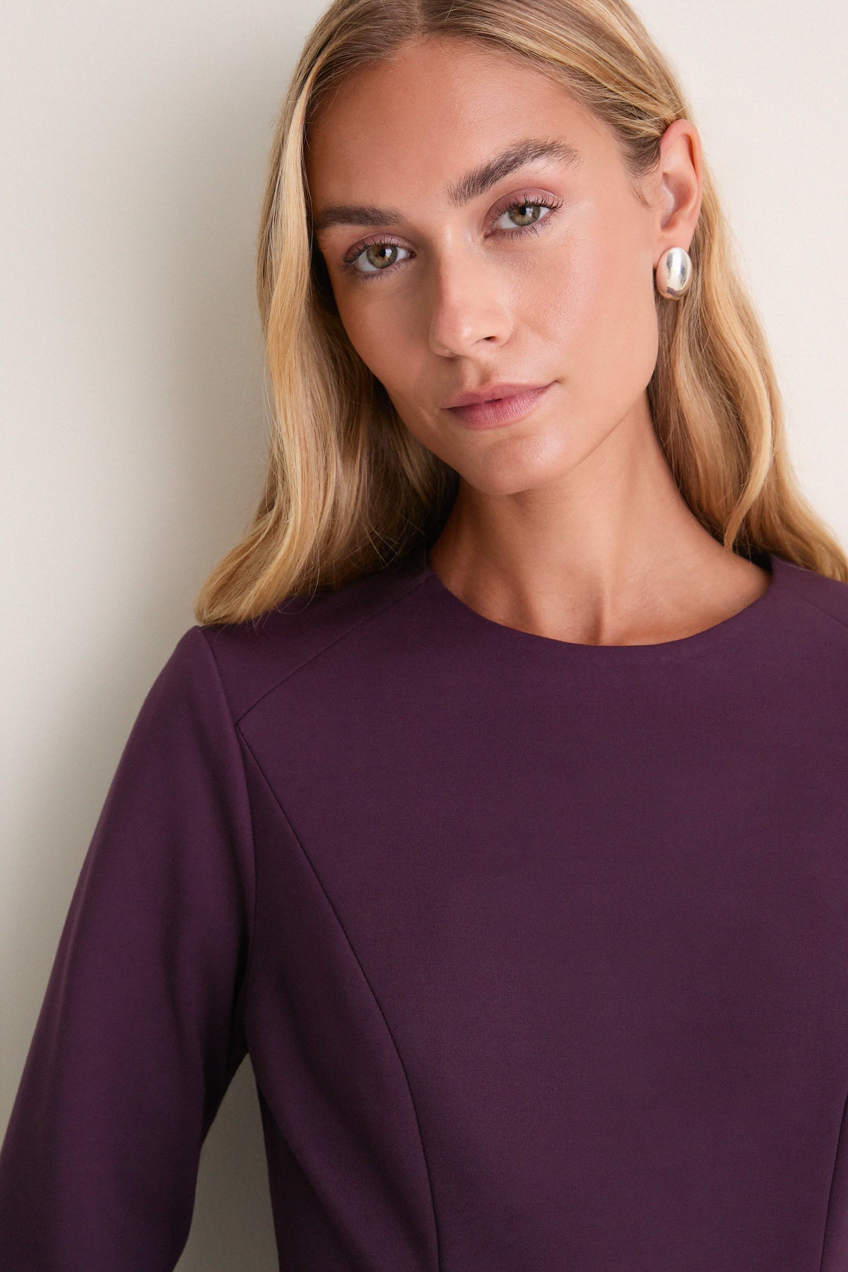 Plum Ponte Risley Dress