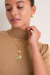 Gold and Multicolor Gemstone Necklace