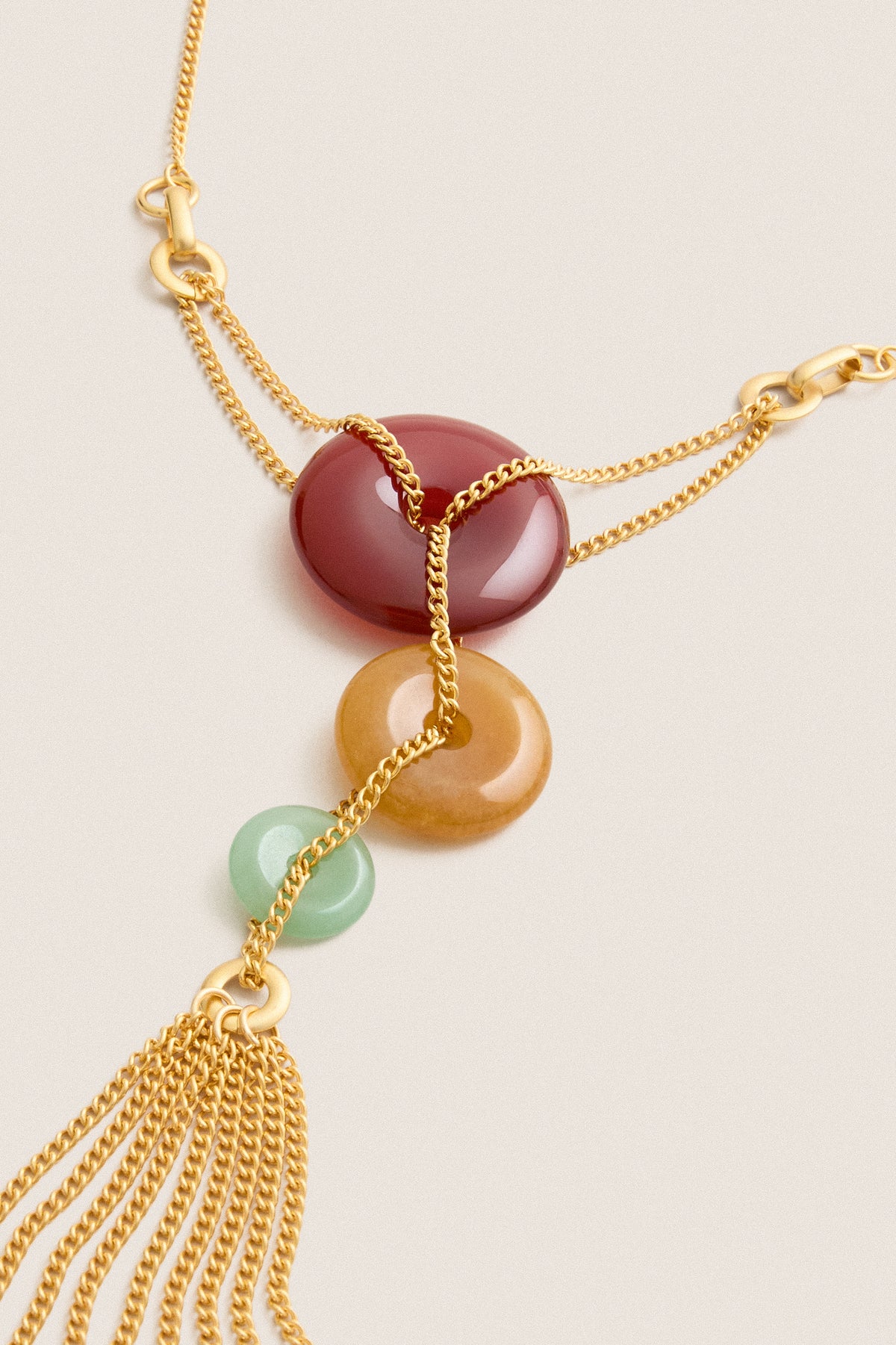Gold Color Harmony Tassel Necklace