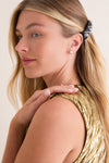 Black and Crystal Barrette
