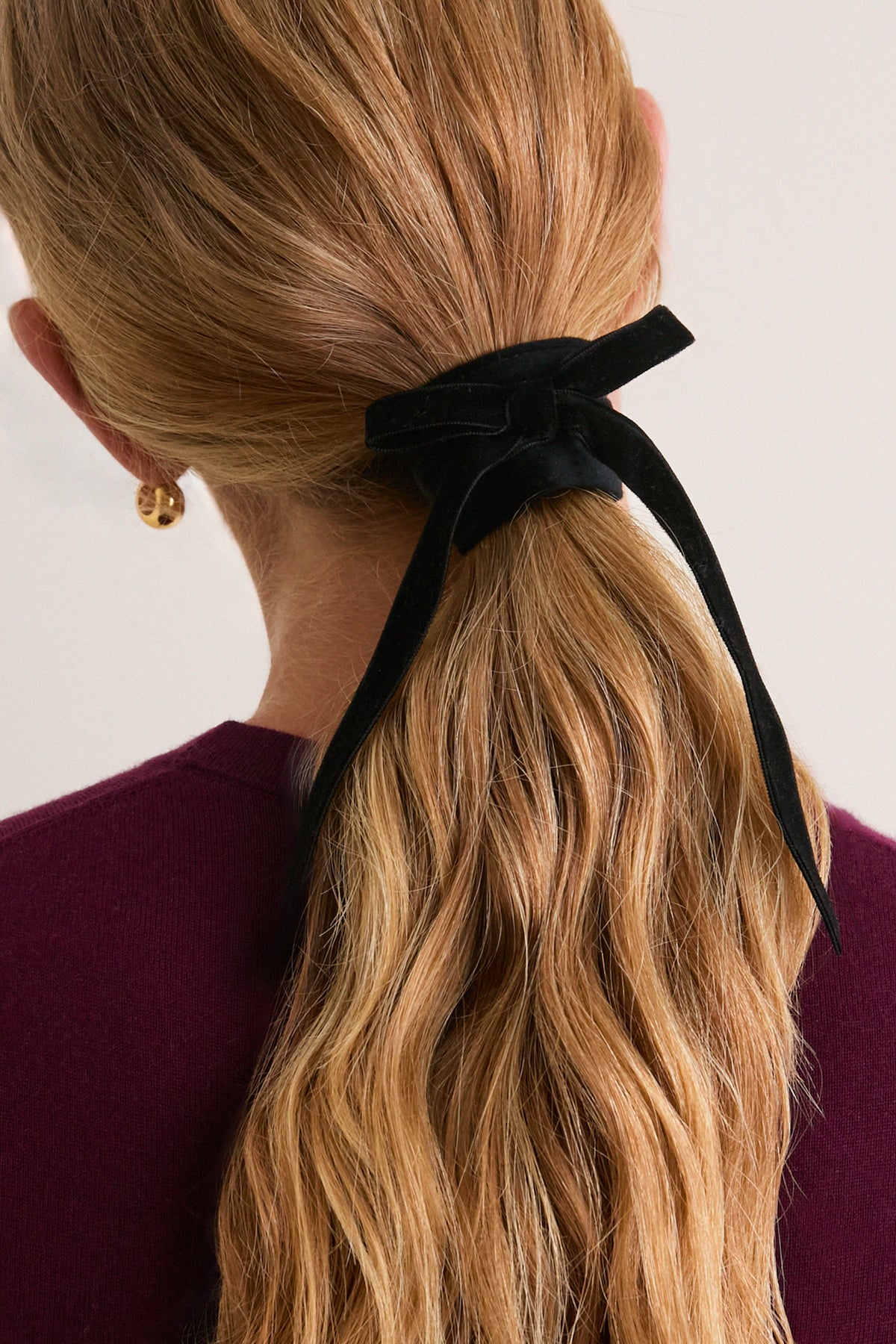 Black Bow Hair Tie