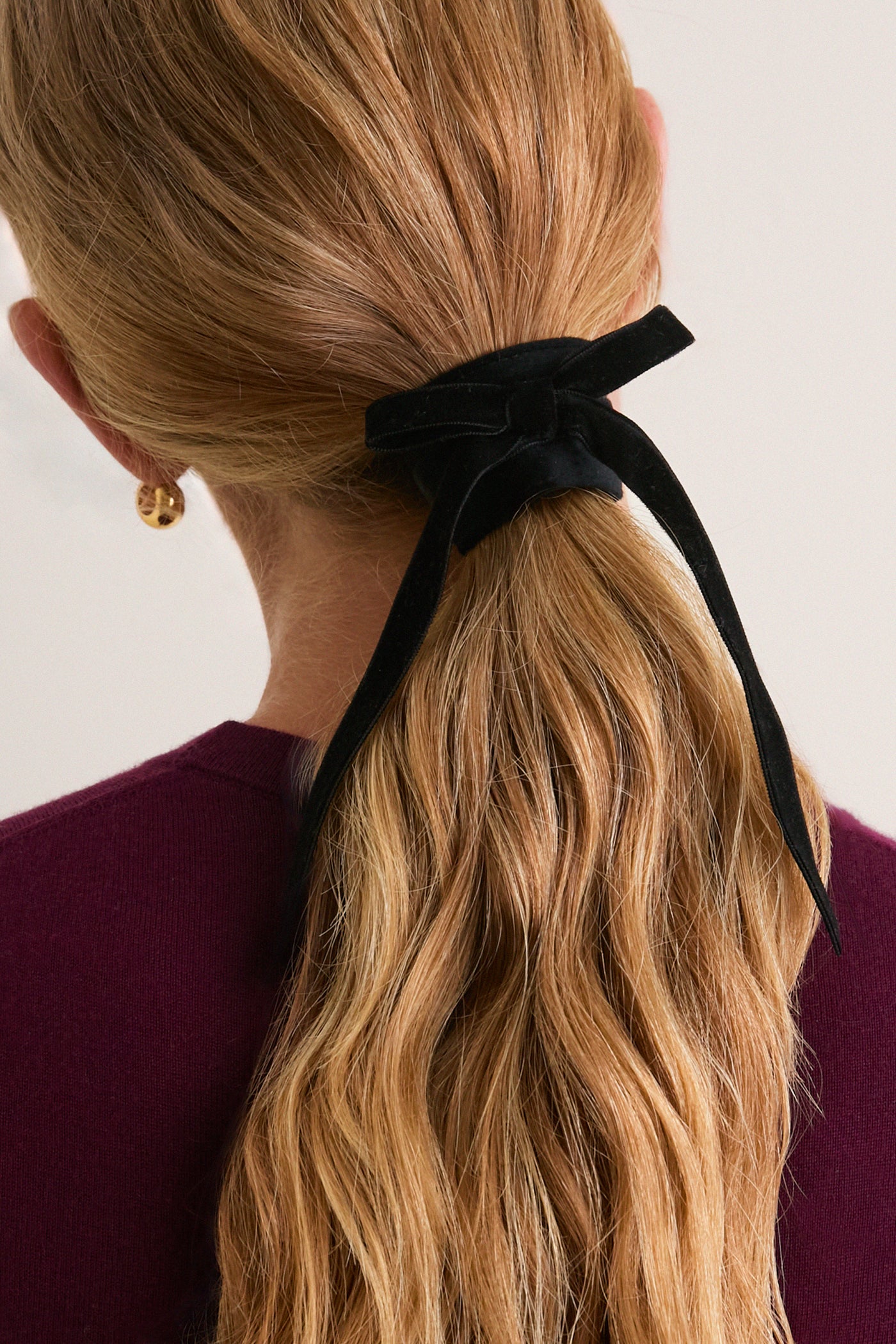 Black Bow Hair Tie