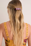 Oxblood and Crystal Barrette