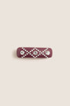 Oxblood and Crystal Barrette