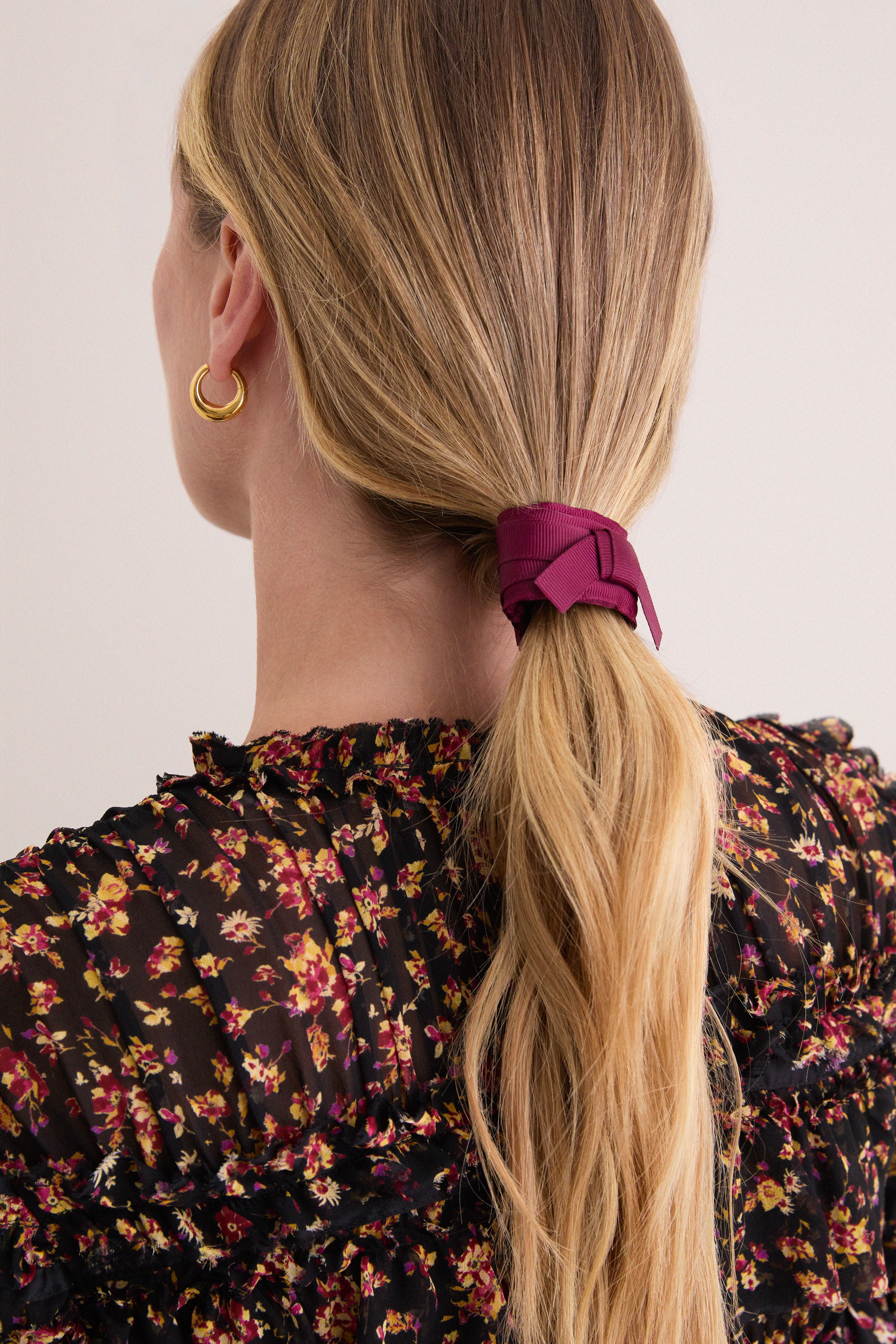 Oxblood Bow Hair Tie