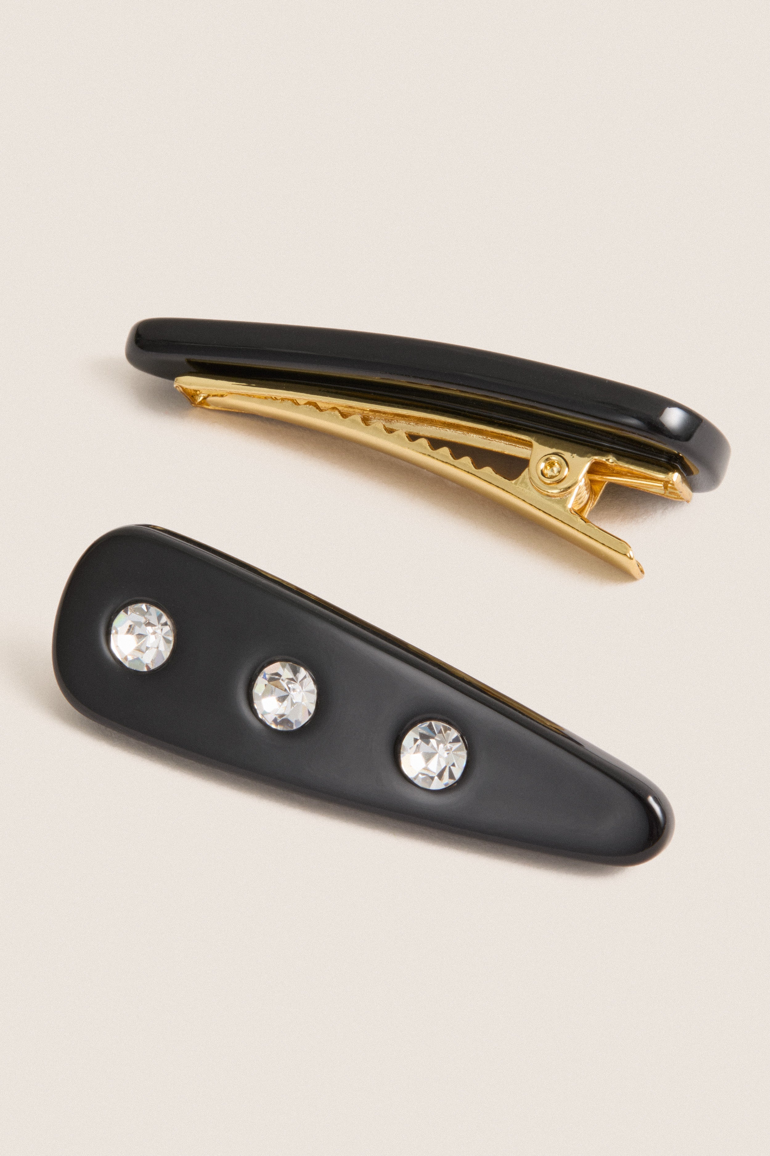 Black Barrette Clip Set