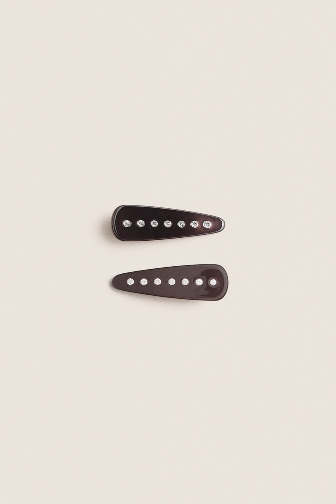 Brown Barrette Clip Set