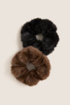 Faux Fur Scrunchie Set