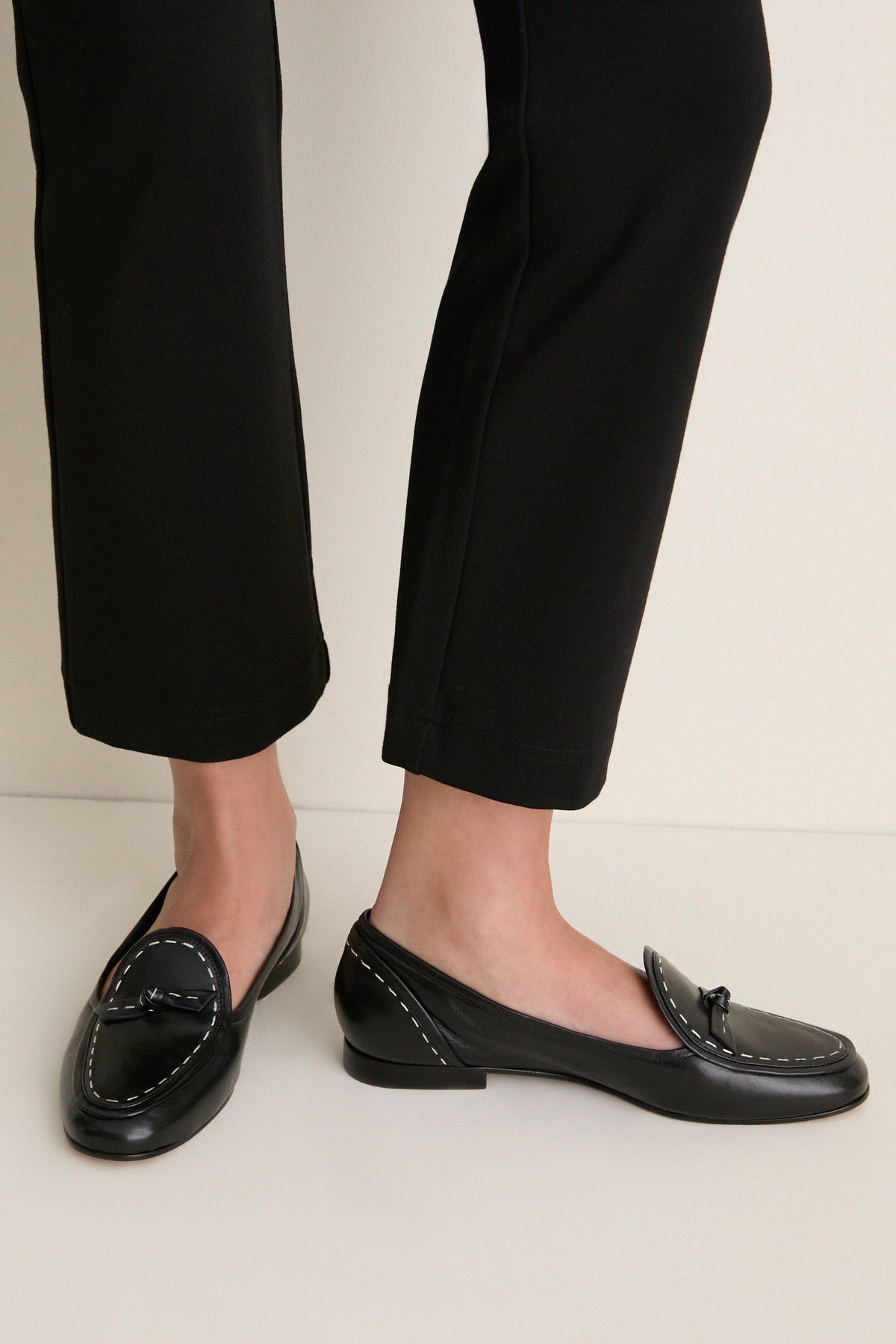 Black Slim Clarita Topstich Loafers