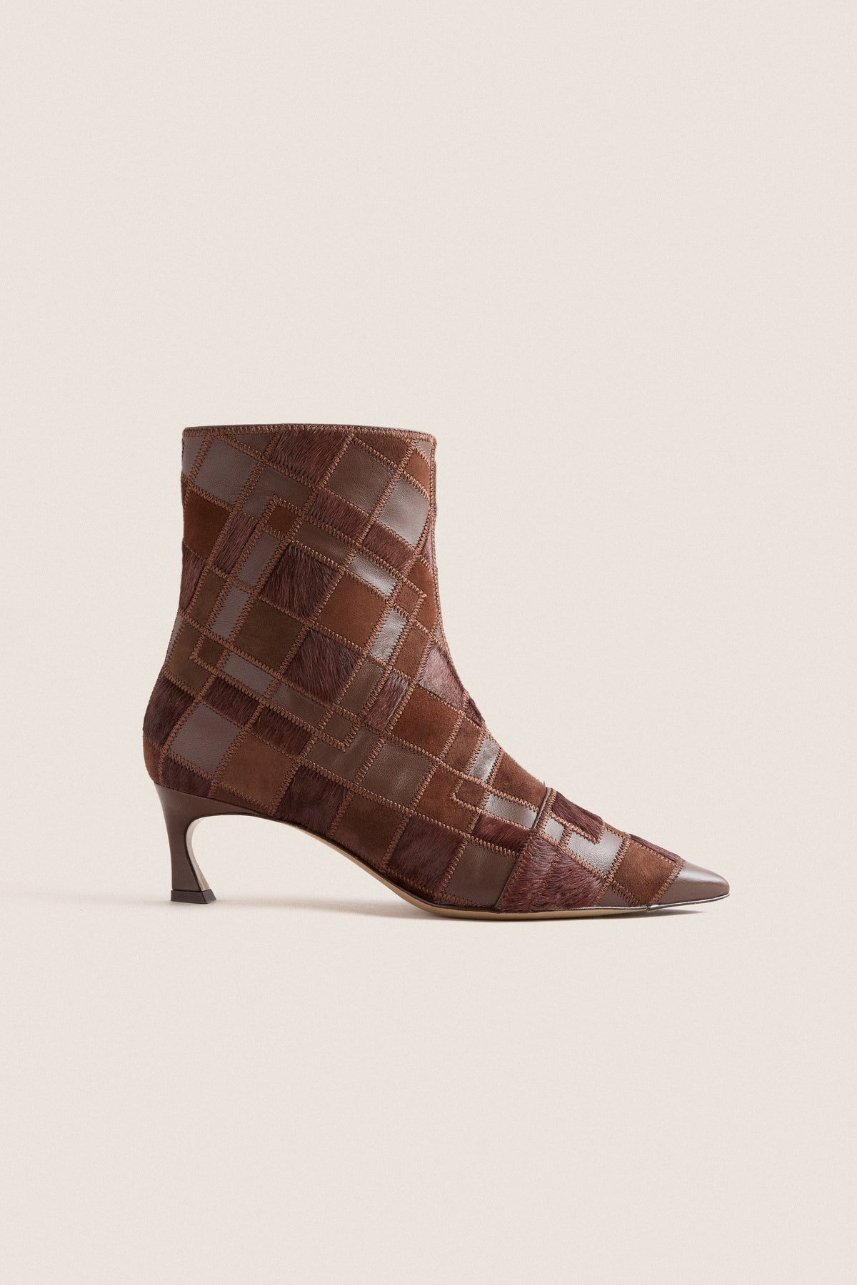 Rich Brown Patchwork Annelise 50 Booties