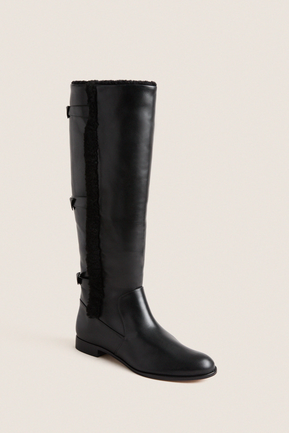 Black Shearling Lolita Tall Boots
