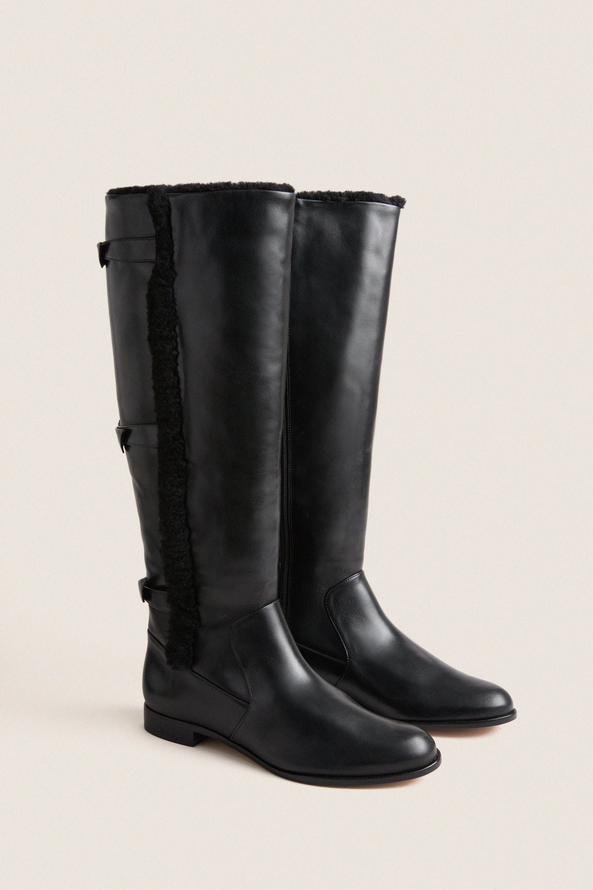Black Shearling Lolita Tall Boots