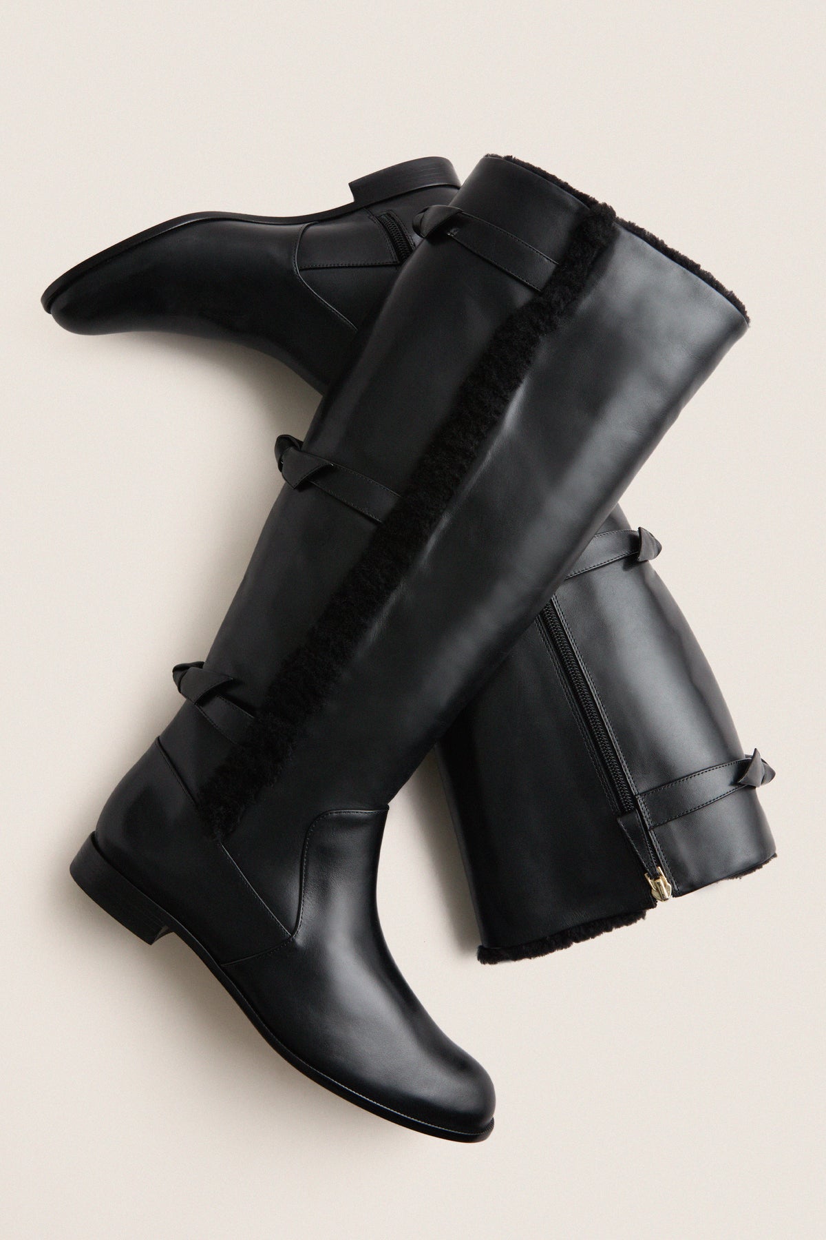 Black Shearling Lolita Tall Boots