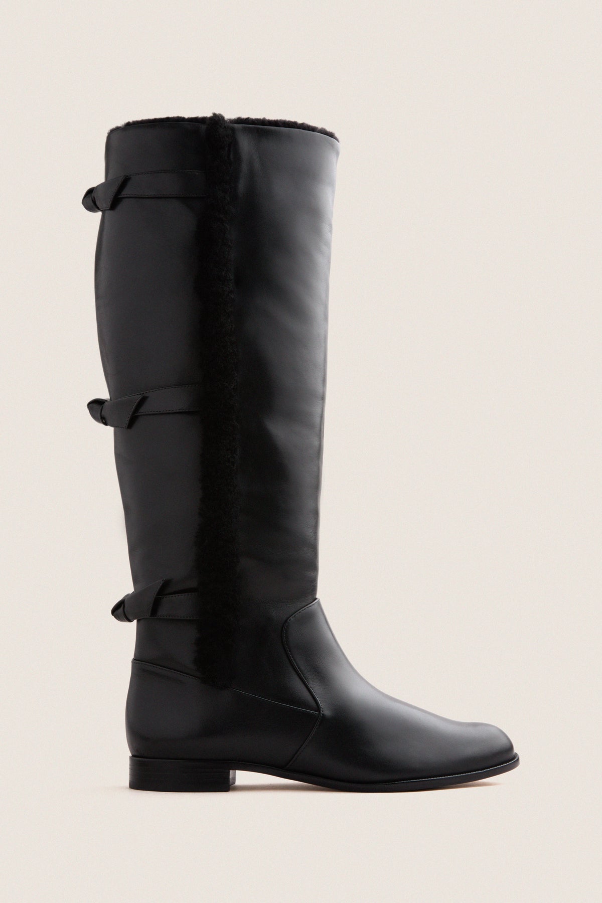Black Shearling Lolita Tall Boots