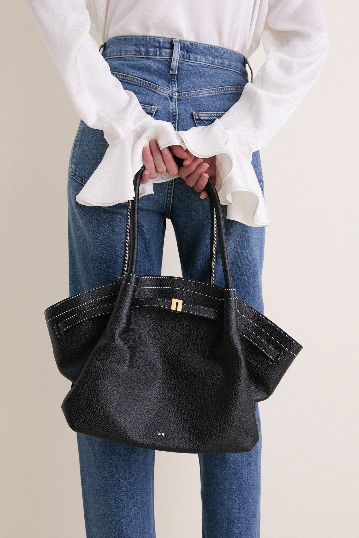 Black Hana Medium Tote Bag