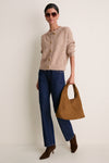 Olive Green Laura Faux Suede Woven Shoulder Bag
