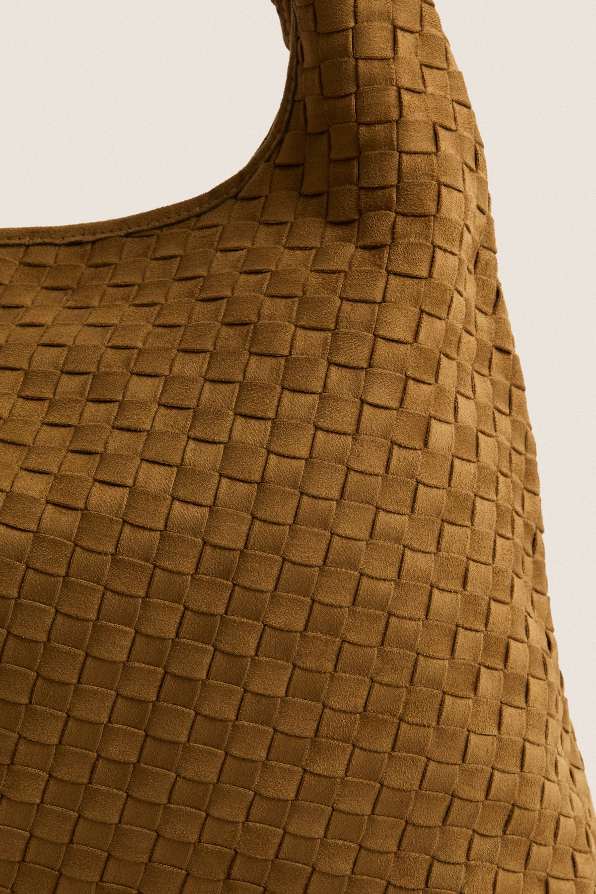 Olive Green Laura Faux Suede Woven Shoulder Bag