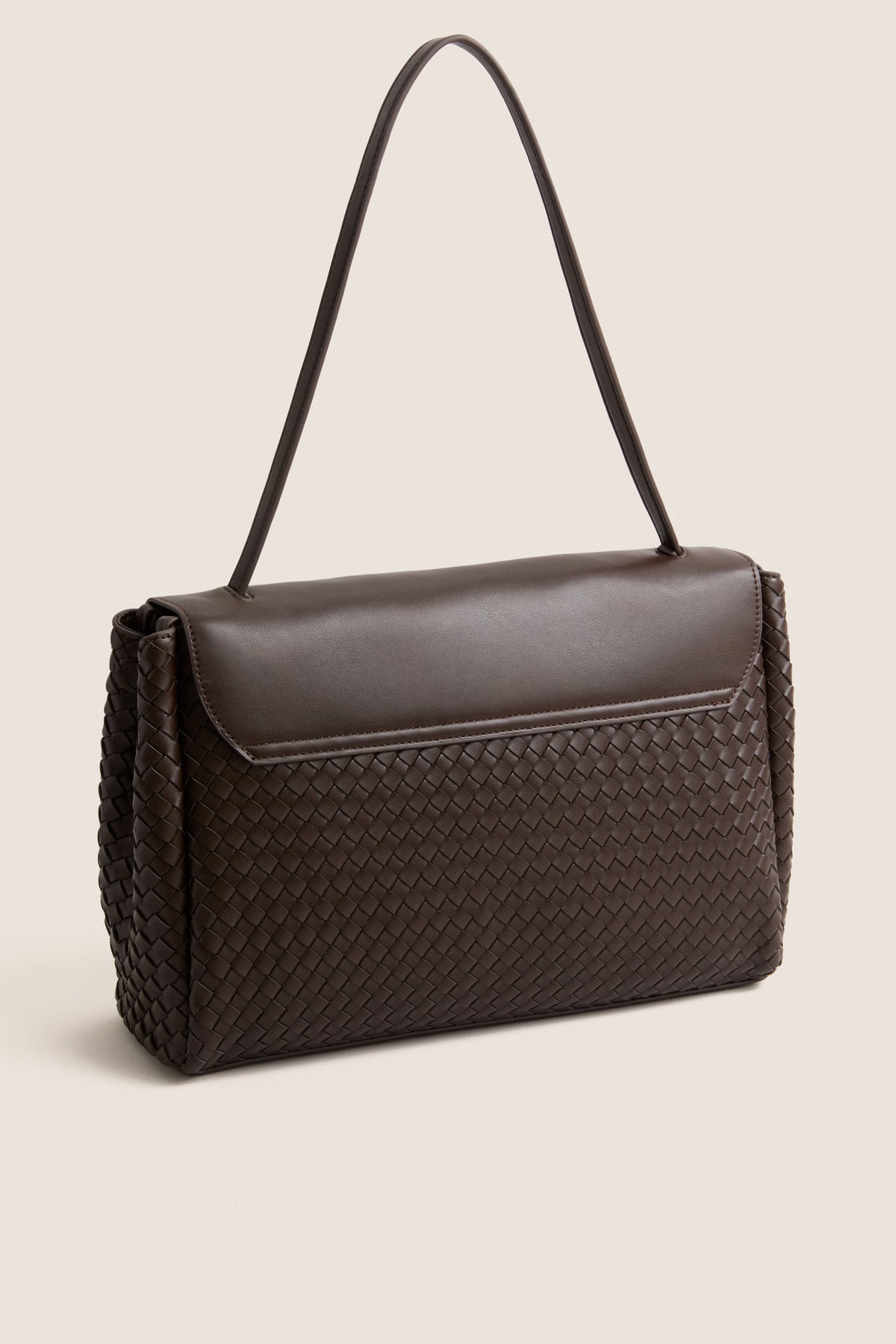 Dark Brown Hilary Woven Shoulder Bag