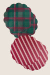 Jewel Bias Stripe Reversible Wipeable Placemats Set of 4