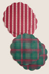 Jewel Bias Stripe Reversible Wipeable Placemats Set of 4