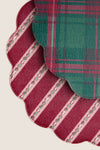 Jewel Bias Stripe Reversible Wipeable Placemats Set of 4