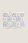 Blue Teddy Patchwork Teddy Blanket