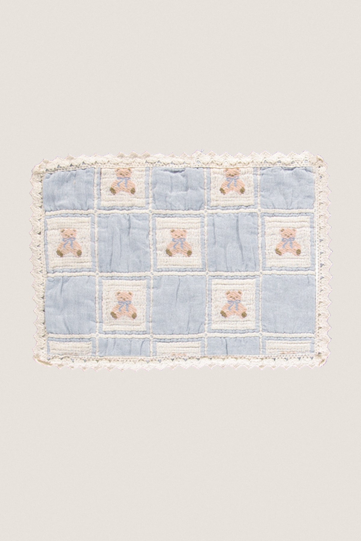 Blue Teddy Patchwork Teddy Blanket