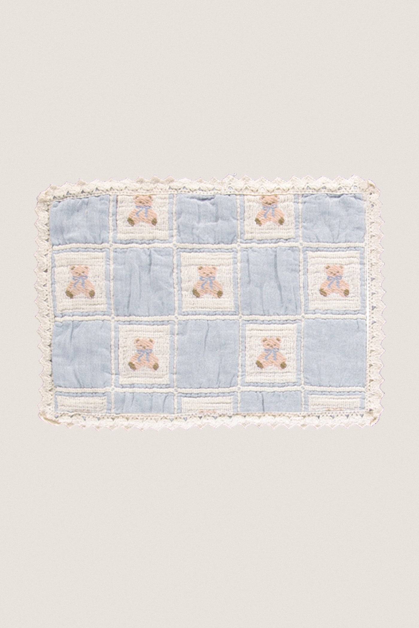Blue Teddy Patchwork Teddy Blanket
