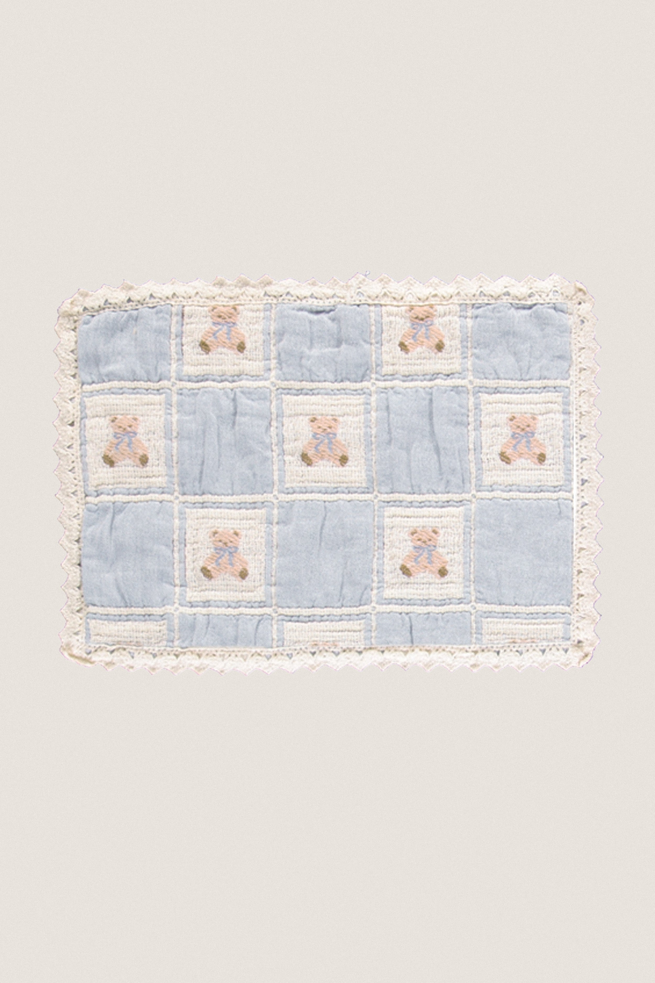 Blue Teddy Patchwork Teddy Blanket