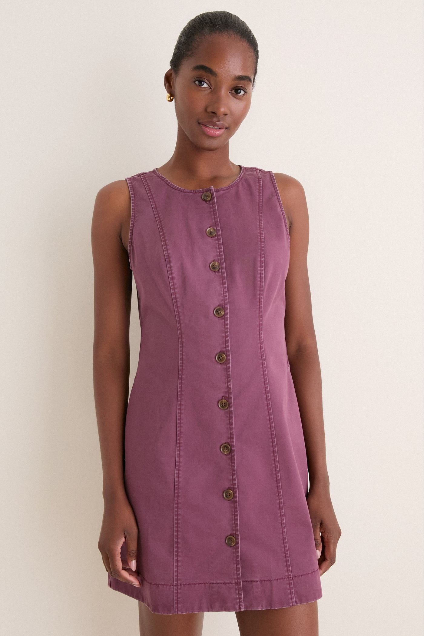 Purple Mauve Washed Chino Rhoda Dress