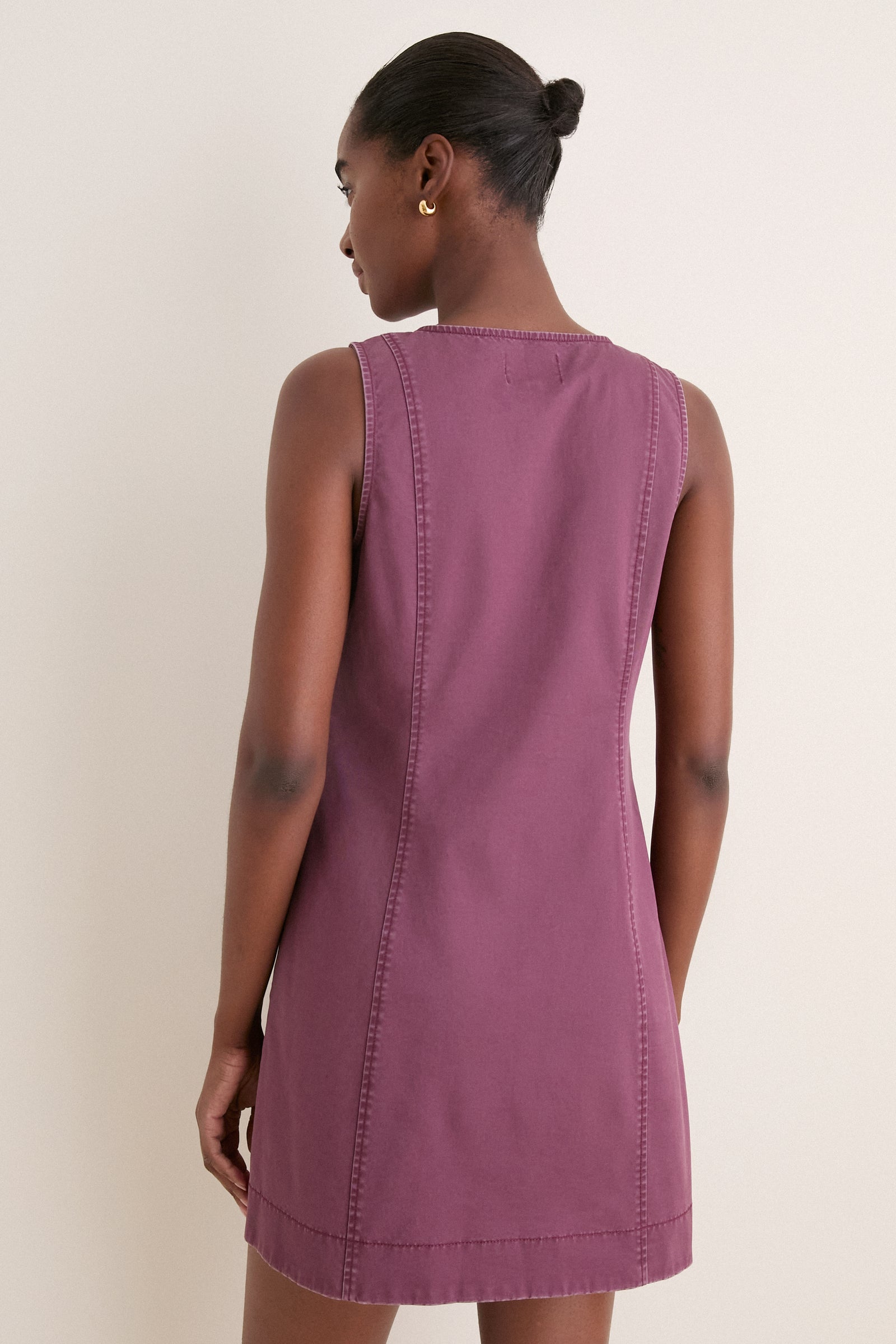 Purple Mauve Washed Chino Rhoda Dress