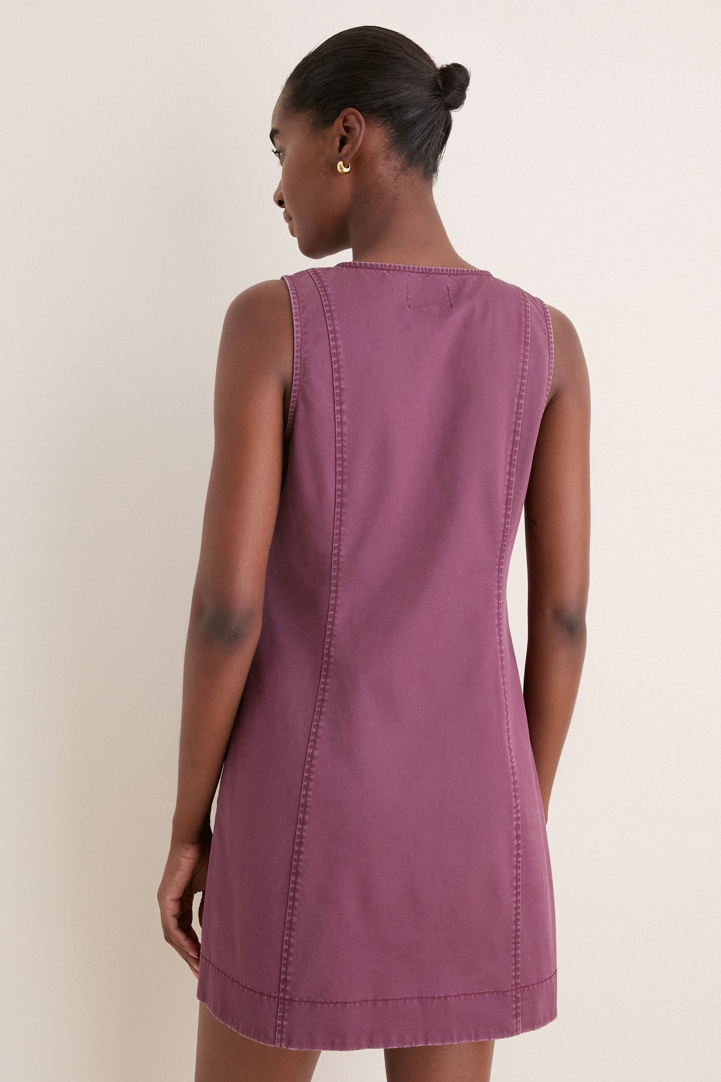 Purple Mauve Washed Chino Rhoda Dress