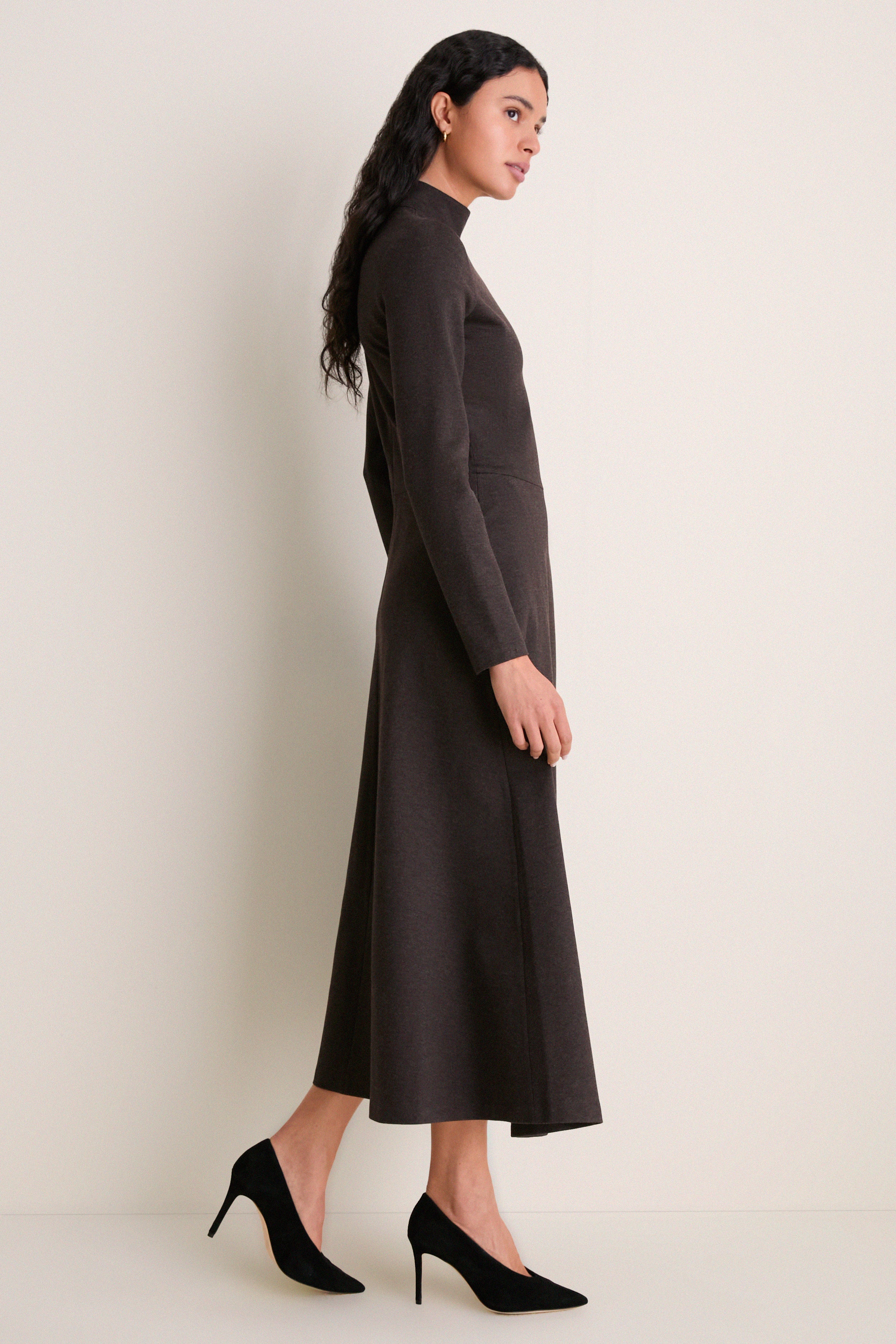 Brown Heathered Turtleneck Averell Sweater Dress | Tuckernuck