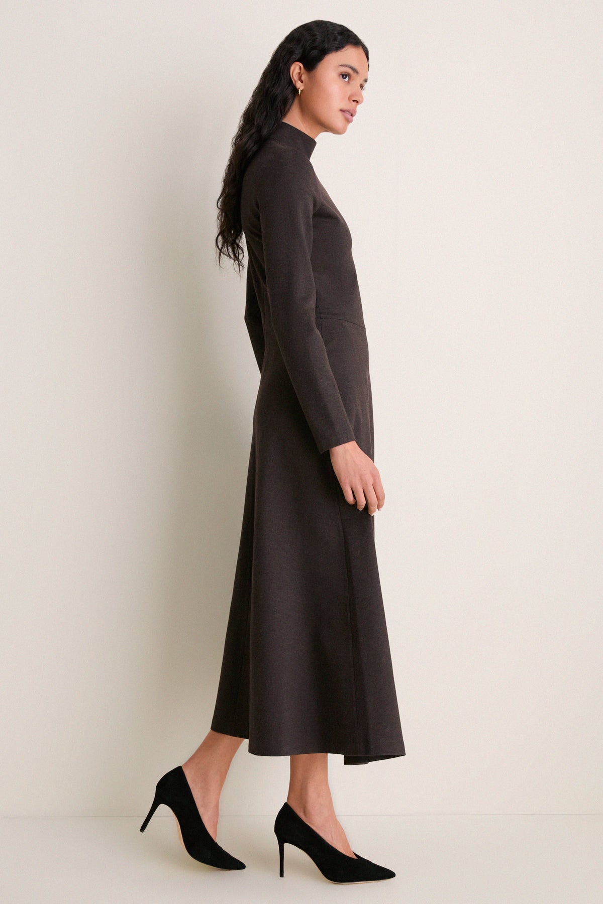Brown Heathered Turtleneck Averell Sweater Dress