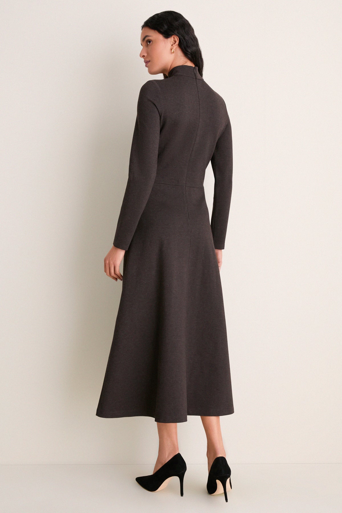 Brown Heathered Turtleneck Averell Sweater Dress