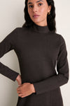 Brown Heathered Turtleneck Averell Sweater Dress