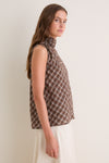 Cocoa Plaid Frederique Sleeveless Blouse