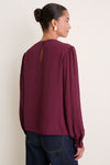 Winetasting Gathered Neckline Top