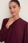 Winetasting Gathered Neckline Top