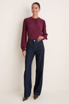Winetasting Gathered Neckline Top