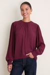 Winetasting Gathered Neckline Top