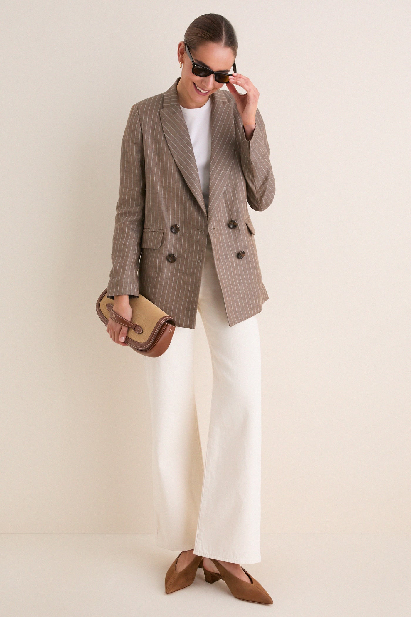 Chamoisee Pinstripe Linen Lee Jacket