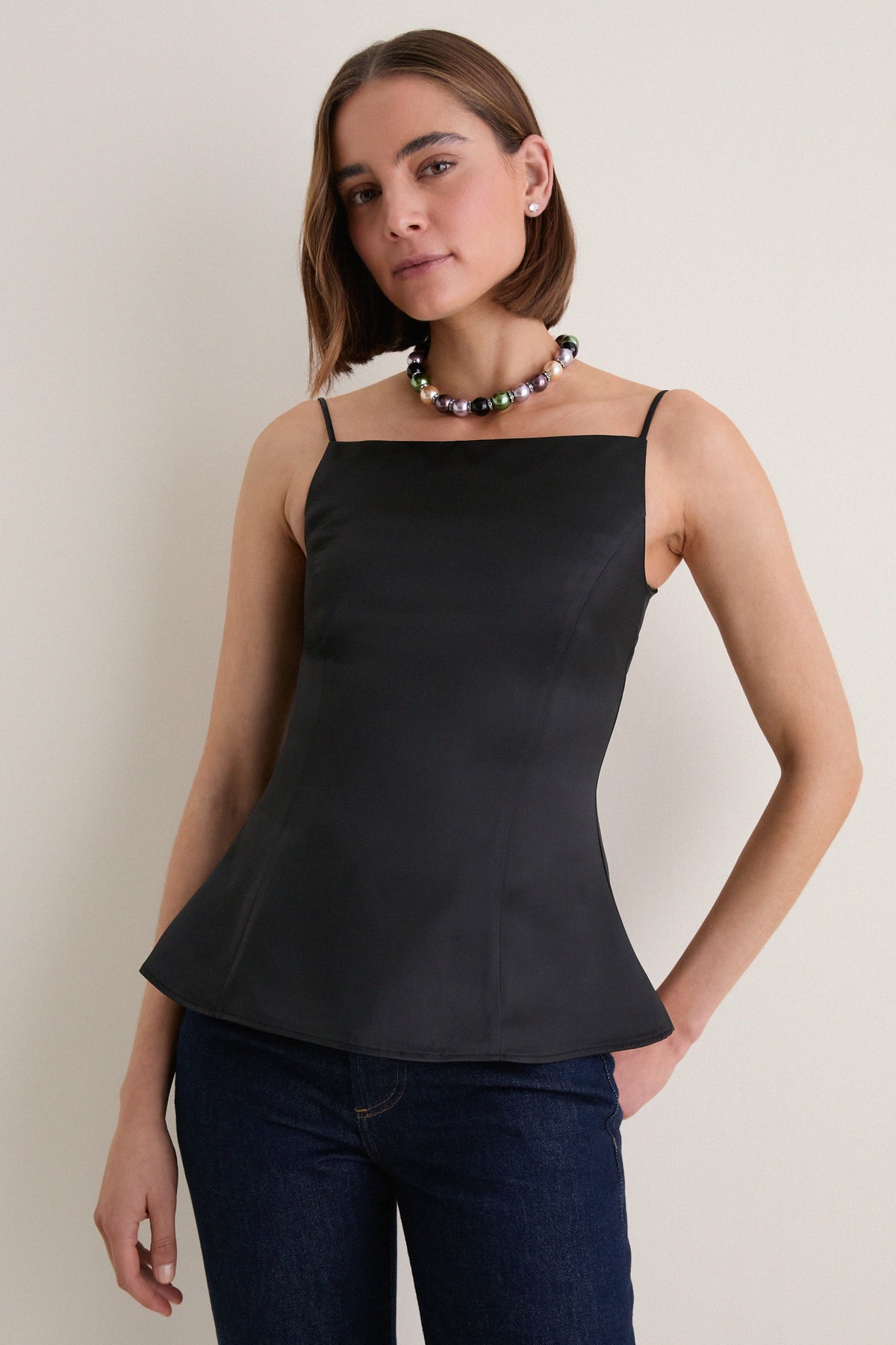 Black Beauty Satin Astor Top