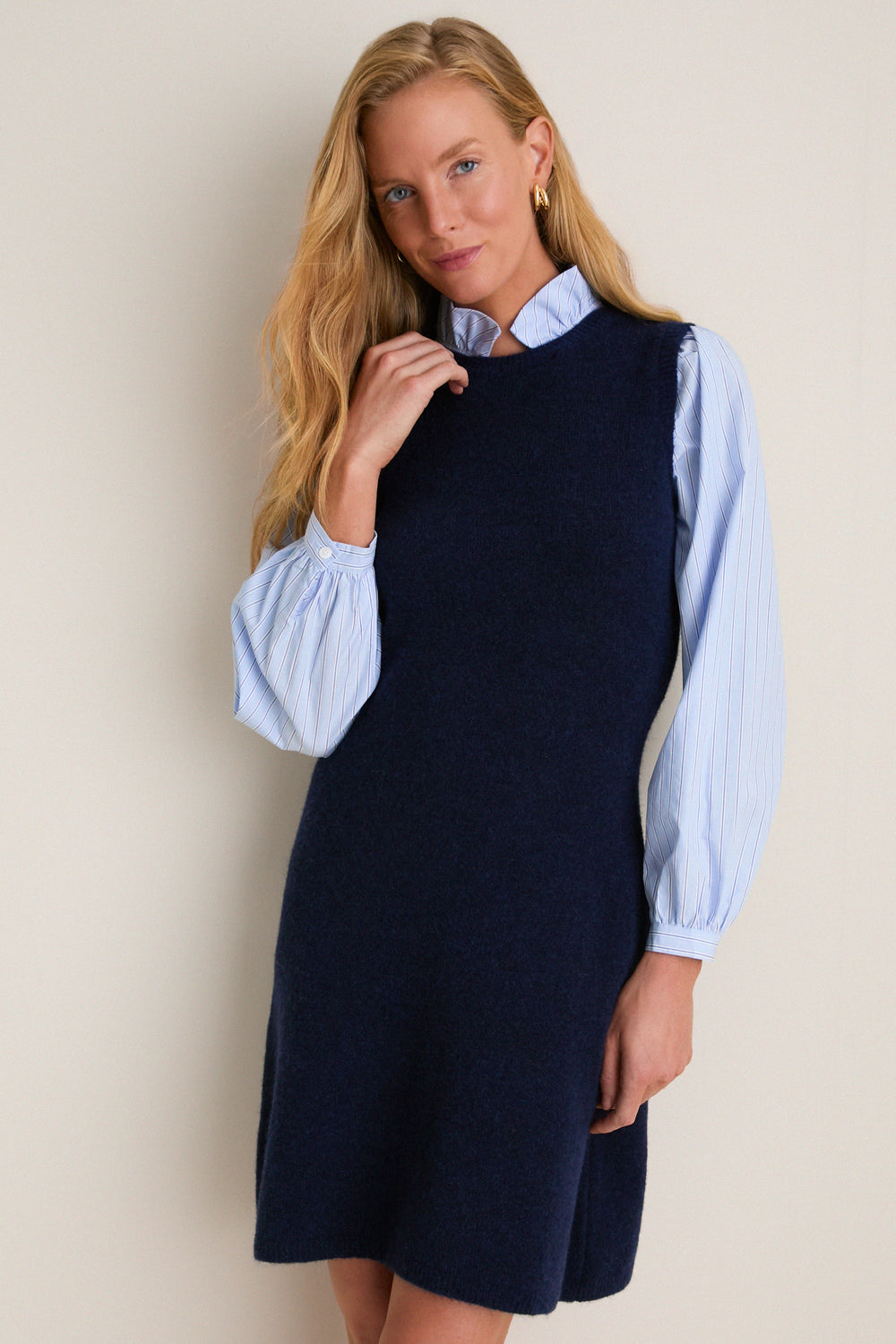 Navy Striped Ella Sweater Dress