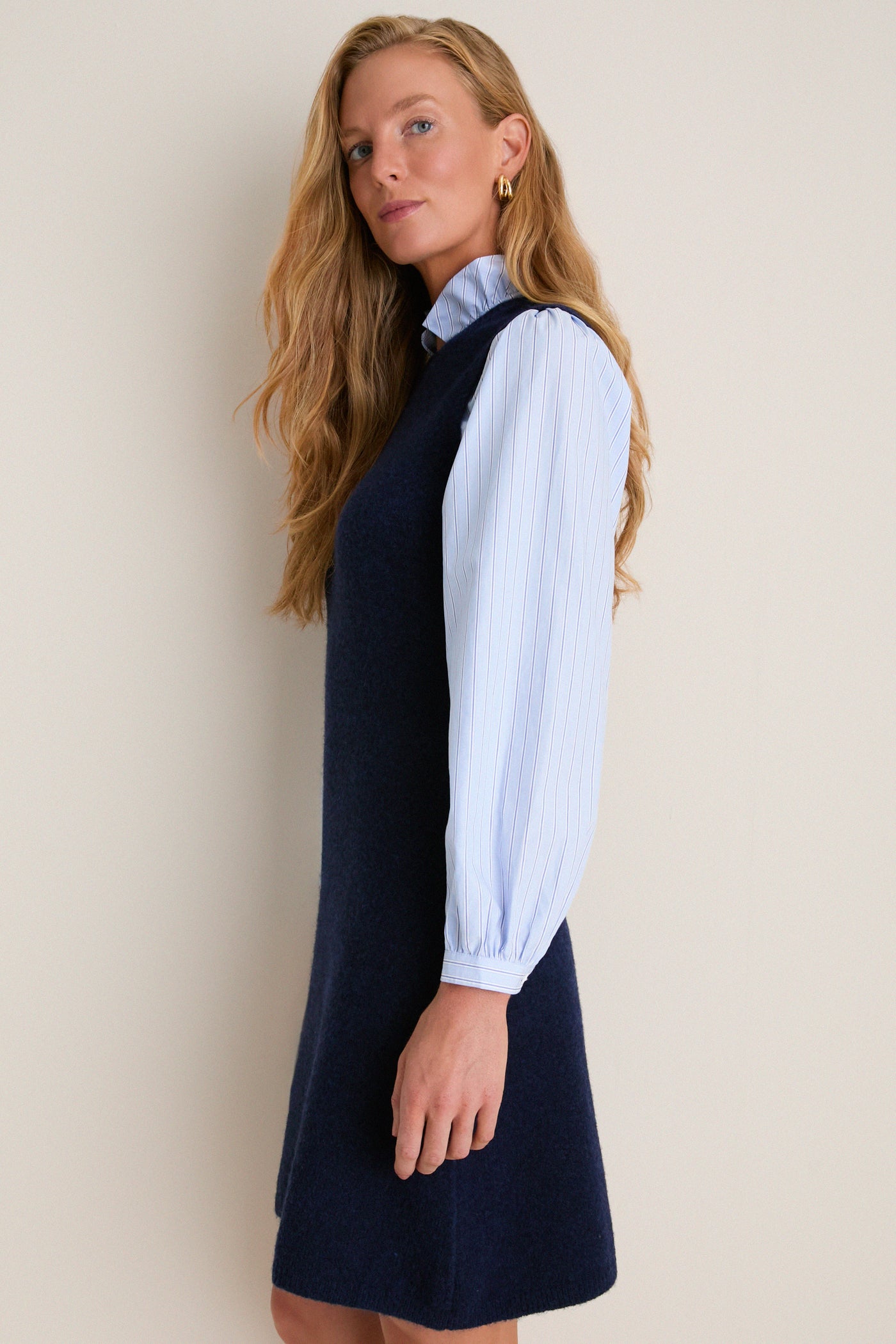 Navy Striped Ella Sweater Dress